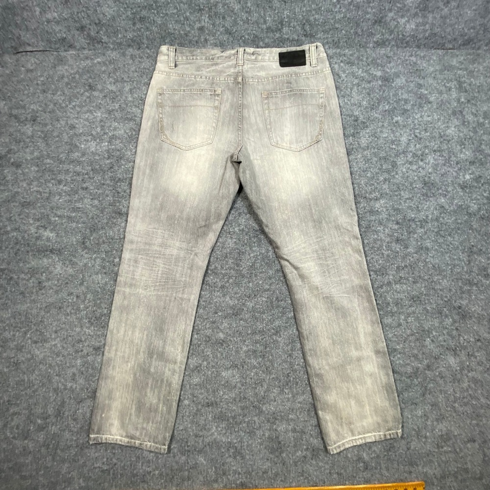 Converse One Star Mens Slim Straight Gray Denim Jeans 36x32‎ Faded Cotton